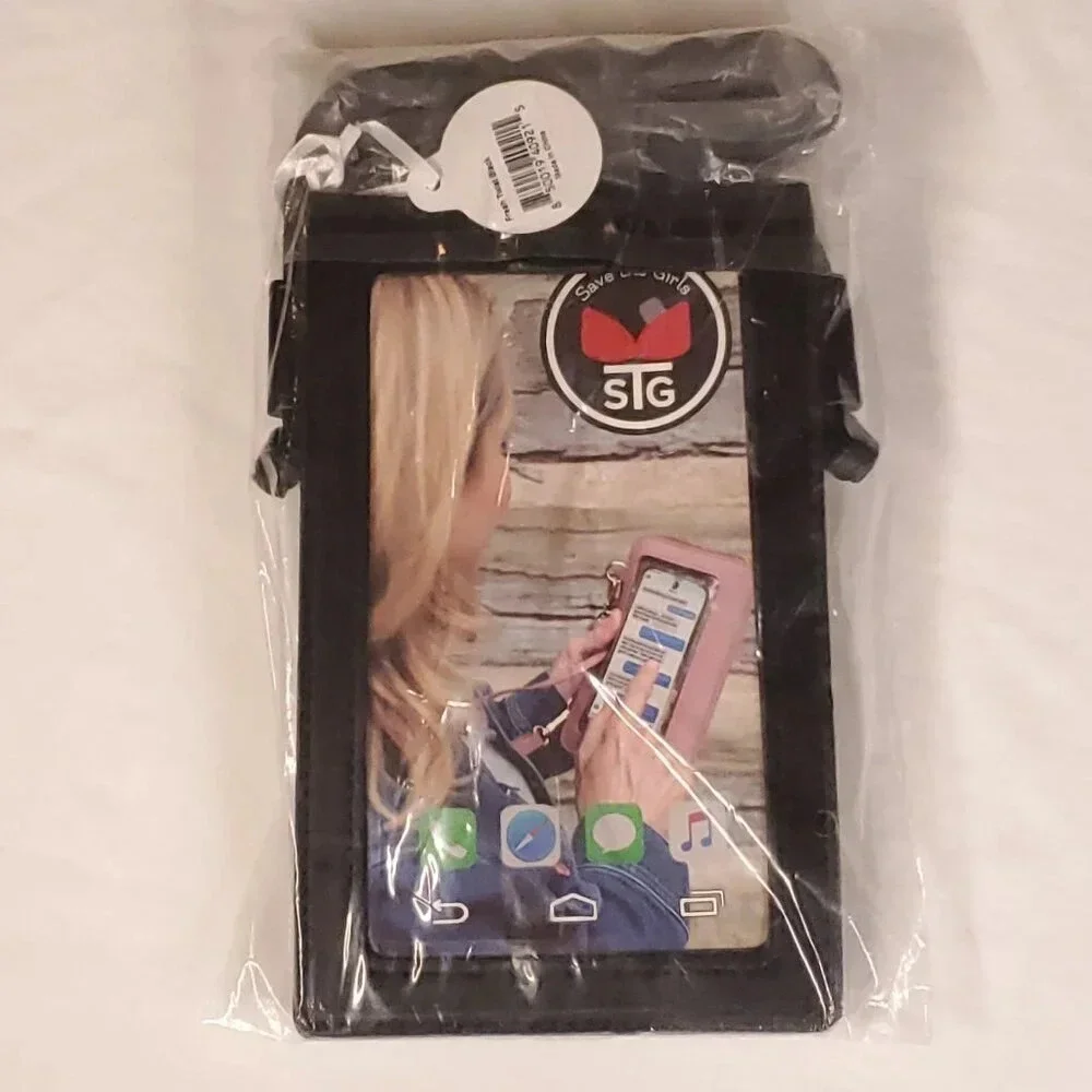 Save The Girls Touch Screen Smart Phone Purse Fresh Twist RFID Protected Black‎